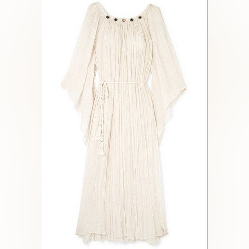 Miguelina nevaeh crystal-embellished cotton-gauze maxi dress XS